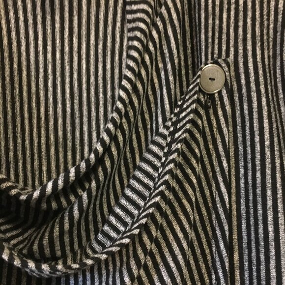 Jones New York Modern Grey and Black Pinstripe Wrapover Sweater - Picture 6 of 16